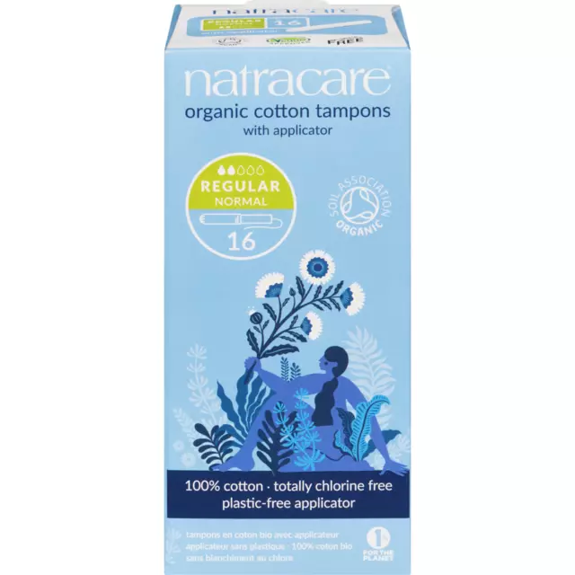 2-Pack Natracare Cotton Tampons, Regular Applicator