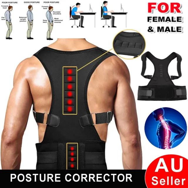Magnetic Posture Corrector Shoulder Lower Back Support Brace For Men Women Strap