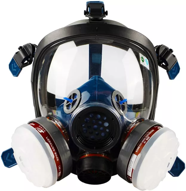 Organic Vapor Respirator Full Face Gas Mask & Double Activated Carbon Air Filter