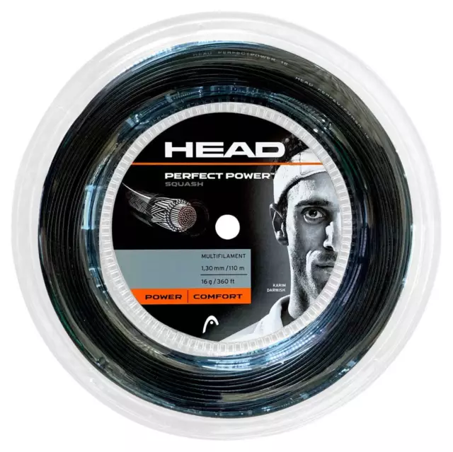 Head Perfect Power 16 1,30 mm Squashsaiten 110M Rolle