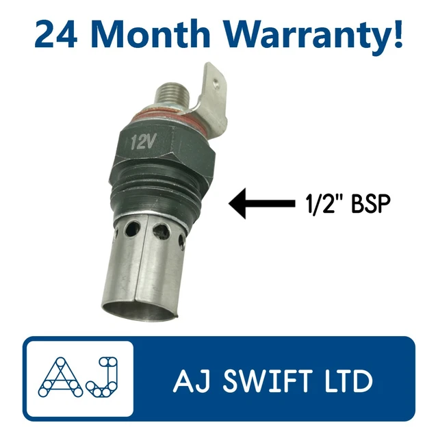 HEATER GLOW PLUG 1/2 " BSP for Perkins P3 P4 & P6 Engines 12V Flame