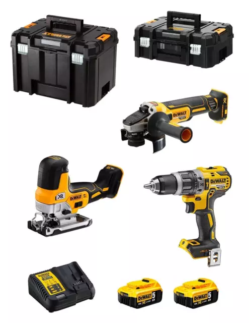 DeWALT Kit DCK329P2T (DCD796 + DCG405 + DCS335 + 2 x 5,0 Ah + DCB115 + TSTAK II