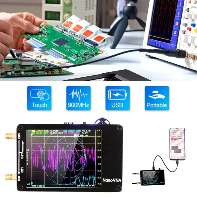 NanoVNA Vector Network Analyzer MF HF VHF UHF 10KHz-1.5GHz & SD Card Slot Shell