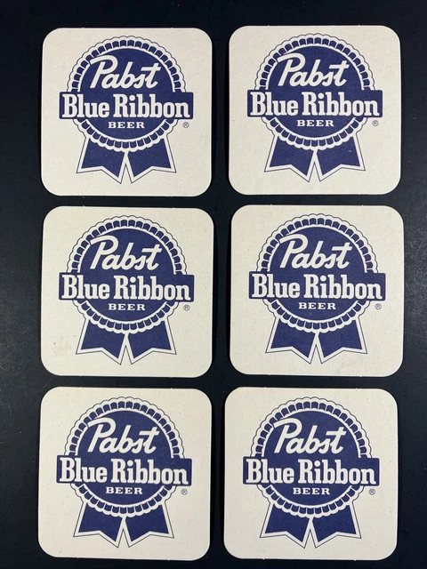 Vintage Lot of 6 Pabst Blue Ribbon Beer Coasters Advertising Bar Pub NOS