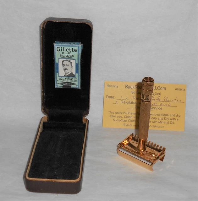 Gillette 1937 Sheraton TTO Refurbished Replated 24 Gold W Case X–37 15