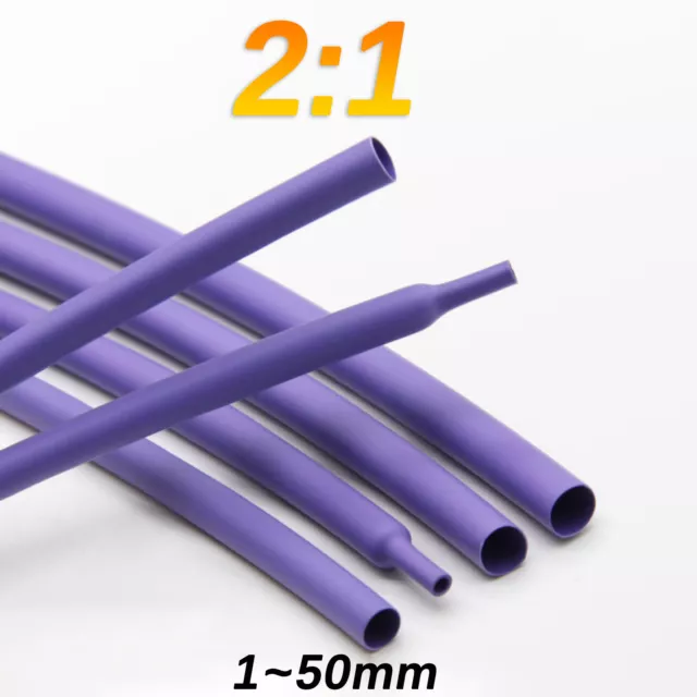 2:1 HEAT SHRINK TUBING TUBE SLEEVING WRAP CABLE CAR WIRE Purple 1/16" - 2"