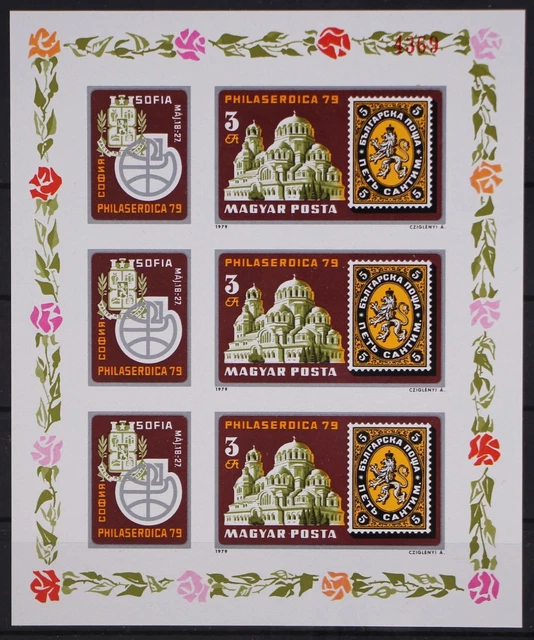 Ungarn 3342-3343 B postfrisch als Kleinbogen Briefmakenausstellung #GD371