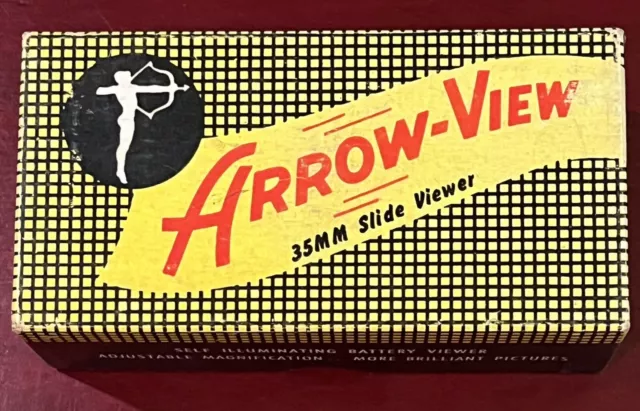 Vintage ARROW-VIEW 35mm illuminated magnified SLIDE VIEWER w/ original box