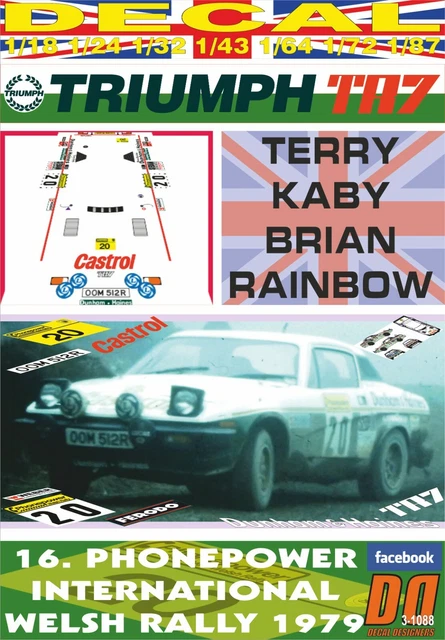 DECAL TRIUMPH TR7 V8 T.KABY WELSH R. 1979 10th (07) EUR 31,99 - PicClick FR