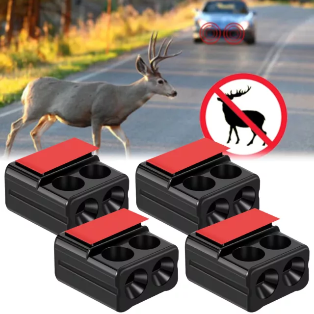 4xCar Animal Repeller Car Ultrasonic Animal Warning Whistles Deer Alarm Device⌒