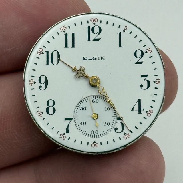 Montre De Poche Elgin Modèle 5, Mouvement 15 Rubis 18s - Pour Réparation Ou Pièces - Occasion US