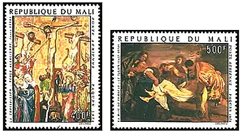 Timbres Religion Pâques Arts Tableaux Mali PA214/215 ** (74516FG)