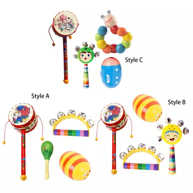 4-teiliges Holz-Percussion-Musikinstrument-Spielset für Kinder, Jungen und