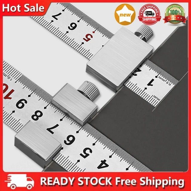Locating Ruler STEEL RULER LOCATOR Angles Scriber Marker Ruler Limiter Woodworking ...
