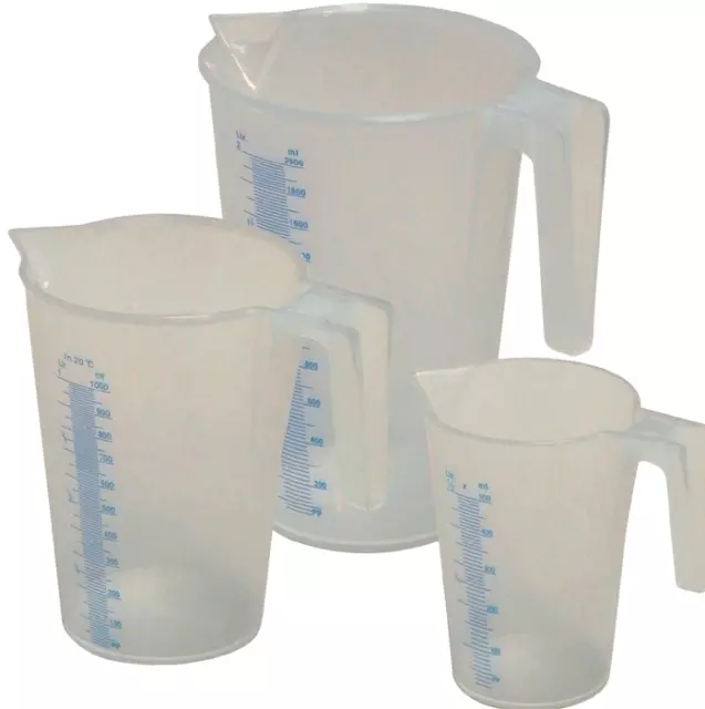 Mato Messbecher / Messkannen Set 3-teilig 1 / 2 / 5 Liter transparent , stabil