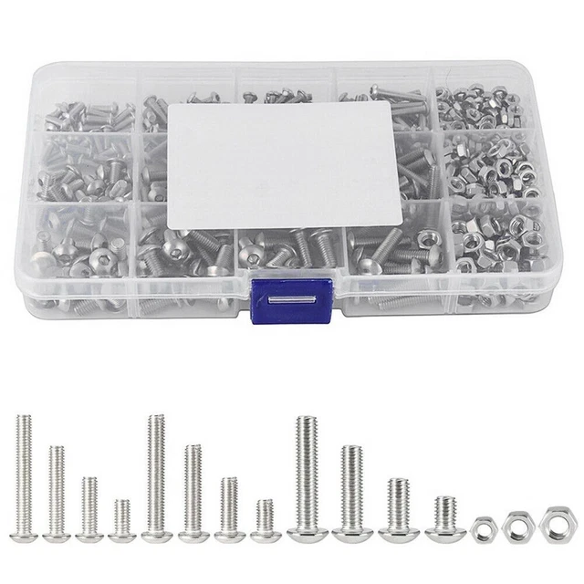 Kit dadi bulloni presa esagonale in acciaio inox di lunga durata 500 pz M3 M4 M5