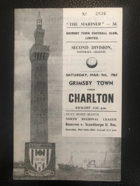 9.3.1963. Grimsby Town v Charlton Athletic (Div 2).