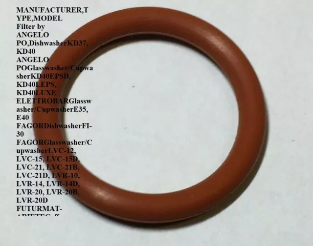 O-Ring 02021 Red Silicon,Ascaso,Atel,Epms,Angelo Po,Futurmat-Ariete,1186903