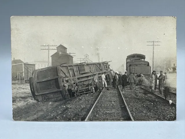 c 1910 Railroad TRAIN WRECK Real PHOTO Postcard RPPC