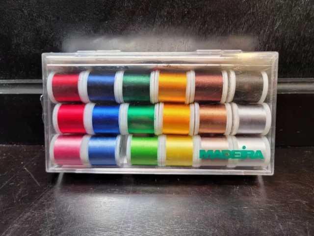 Madeira 100% Rayon Embroidery Thread - 18 Spools - Sealed in Factory Packaging