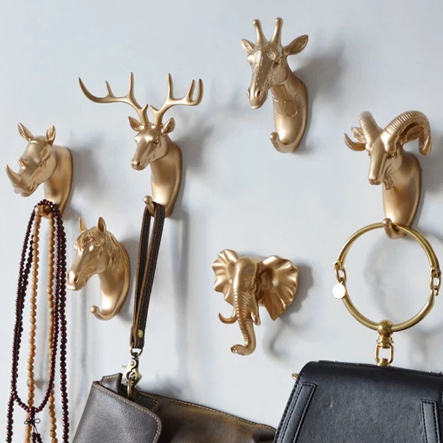 Retro Wall Hook Animal Head Key Hat Towel Coat Hanger  Decorative Wall Hook