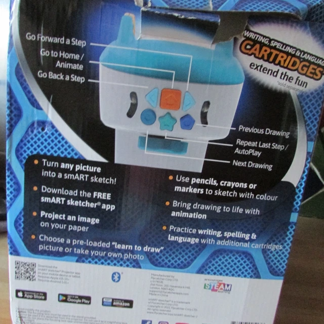 SmART Sketcher Projector 2.0 – Projecteur De Dessin Avec 60 Activités – Téléchargez Vos Photos – Sons Et Lumières – STEAM – Dès 5 Ans – USB/piles