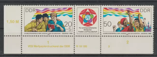 DDR Mi.Nr. 2959 - 2960 W Zd 640 ** Ecke postfrisch Druckvermerk DV Formnummer 3