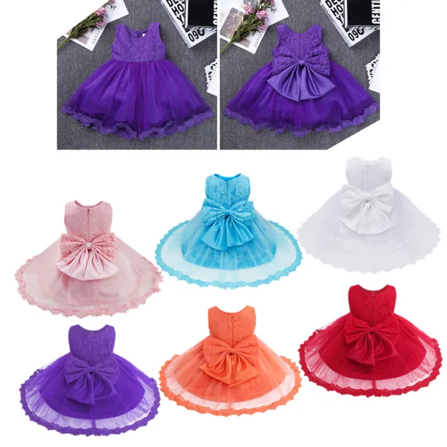 Girls Princess Pageant Lace Dress Toddler Baby Wedding Party Flower Tutu Dress