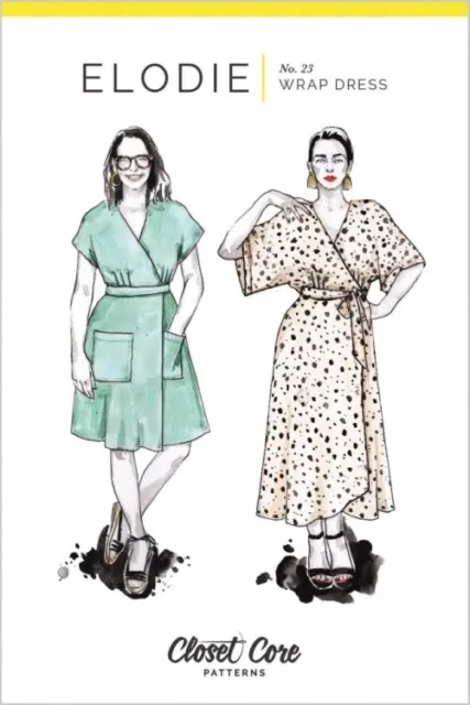 Closet Core Patterns Sewing Pattern Elodie Wrap Dress Women 0-20