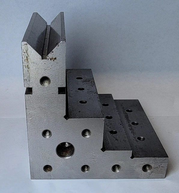 Vintage 1968 4" x 4" x 4" Angle Plate Stepped Machinist Angle Plate