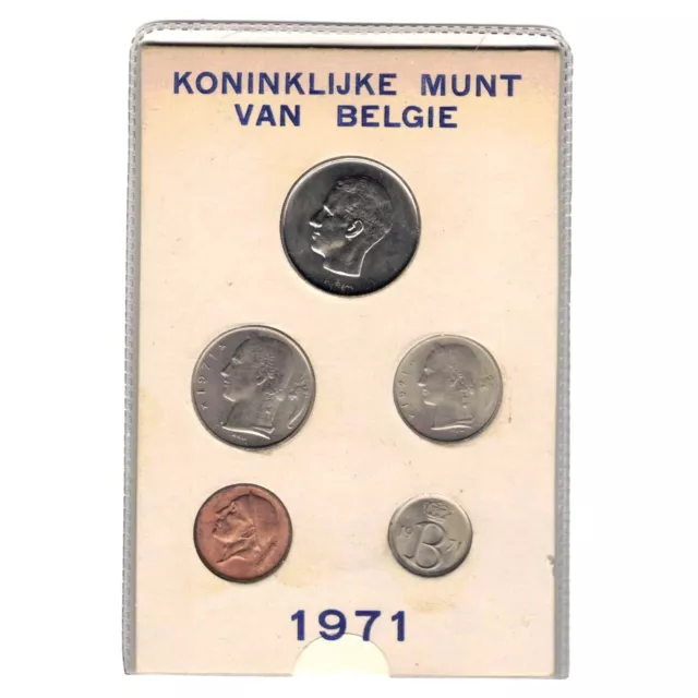 Belgique - Série 5 monnaies 1971 BU FDC Baudouin I - légende flamande