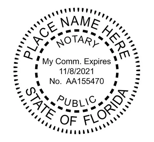 State of Florida| Custom Round Self-Inkin Notary Public Stamp Ideal 400R