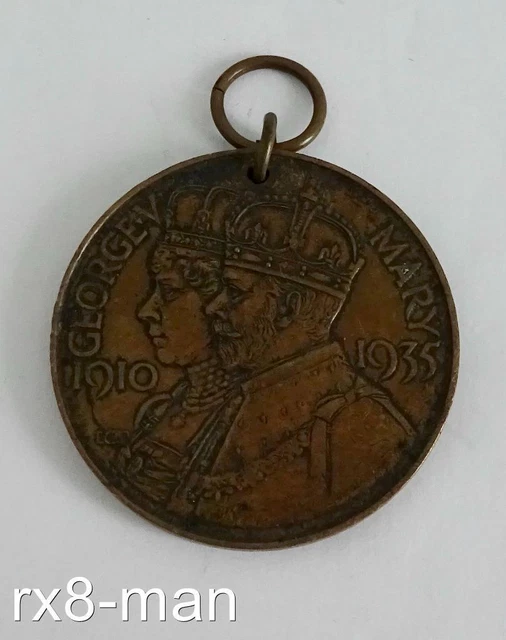 1910-1935 King George V & Queen Mary Silver Jubilee Bronze Medal Medallion