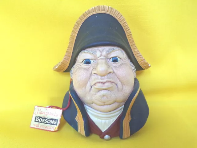 BOSSONS - MR BUMBLE Charles Dickens  Vintage Chalkware Figure Head Wall Plaque