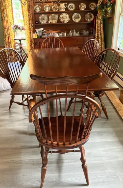1990s d.r. Dimes Cherry Harvest Table + 6 Chairs 1990s d.r. Dimes Cherry Harvest Table + 6 Chairs