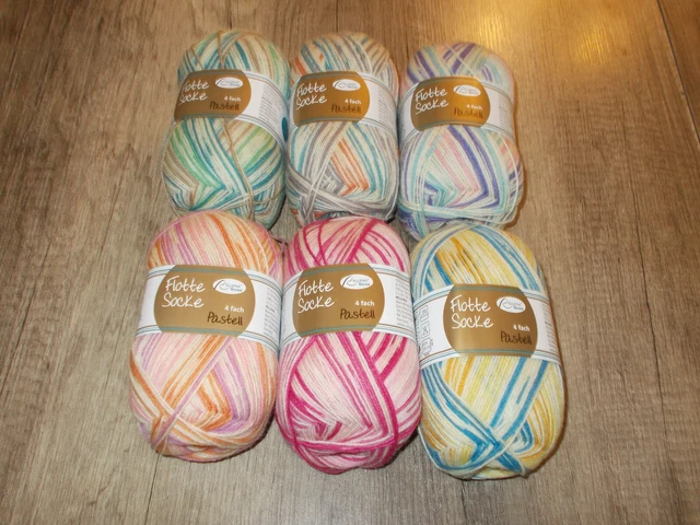 Rellana Flotte Socke Pastell - 4fach Sockenwolle - 6x100g - Stricken