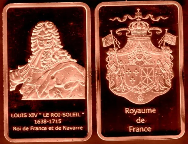 ★★★ Magnifique Medaille Plaquee Cuivre ● Rois De France ● Louis Xiv ★★★
