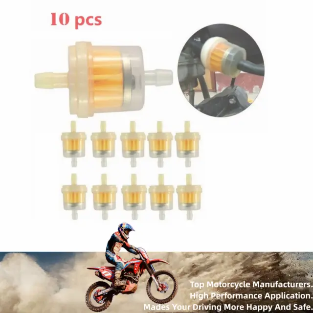 10 X Universal Motorcycle Mini Small Engine Inline Carb Fuel Gas Filter 1/4" 6Mm