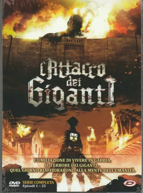 4 Dvd L'ATTACCO DEI GIGANTI stagione 1 serie completa eps 01-25 Box Set nuovo