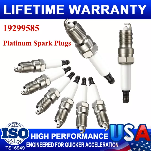 8PCS Platinum Iridium Spark Plugs 41-962 For GMC Sierra Chevy Silverado 19299585