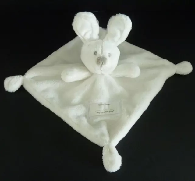 F. DOUDOU PLAT VIB LAPIN  blanc nez gris Very Important Baby carré - TBE *