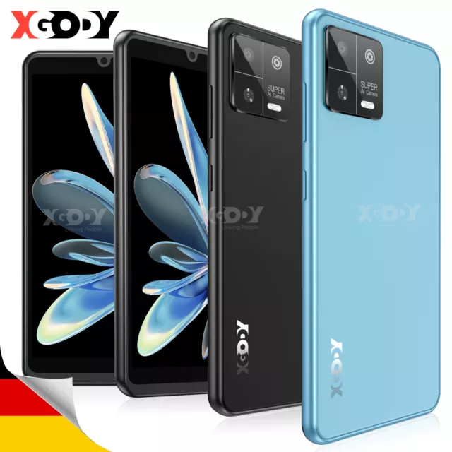 XGODY 2024 NEU Android EU Handy Dual SIM Smartphone Ohne Vertrag Quad-Core 16GB