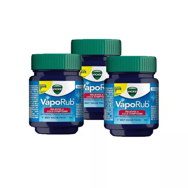 3 piezas 105 ml Vicks VapoRub Vapor Rub Congestión Alivio del dolor de...