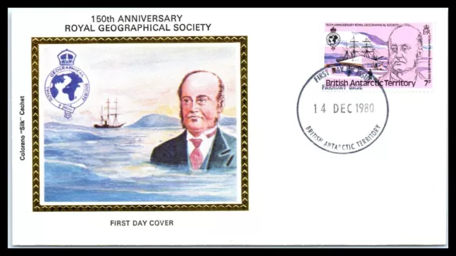 1980 GREAT BRITAIN FDC Cover -Royal Geographical Society, British Antarctic T13