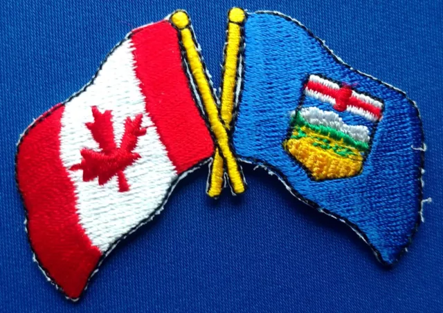 Canada / Alberta Flag Patch Embroidered Iron On Applique