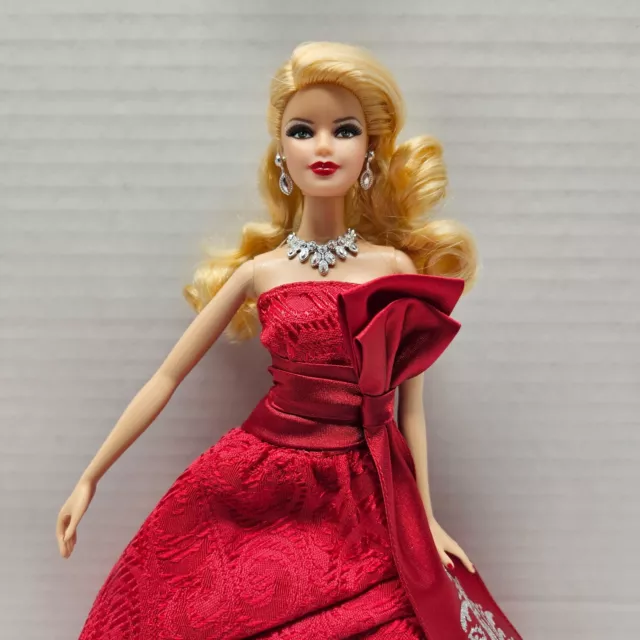 2012 HOLIDAY BARBIE Collector Blonde Doll Red Dress Mattel #W3465 - NEW Unboxed