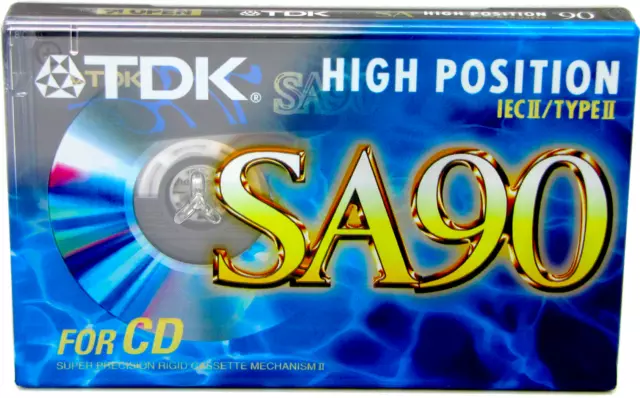 TDK SA90 Type II Chrome 90 Minutes Blank Audio Media Recording Cassette Tape NEW