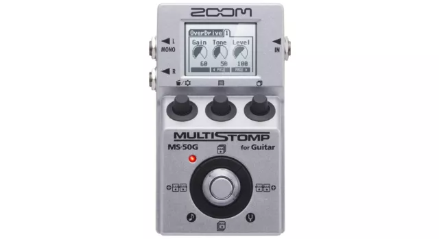 Zoom MS-50G Multieffektpedal Stompbox Gitarre Multieffekte 240 V Silber SEHR GUT