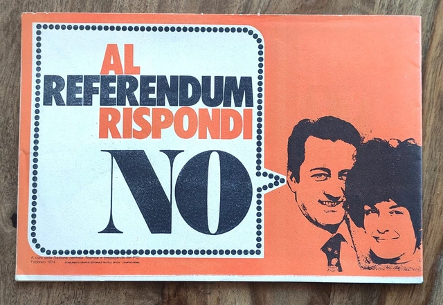 1974 Campagna per il "NO" Libretto REFERENDUM ABORTO Partito Comunista