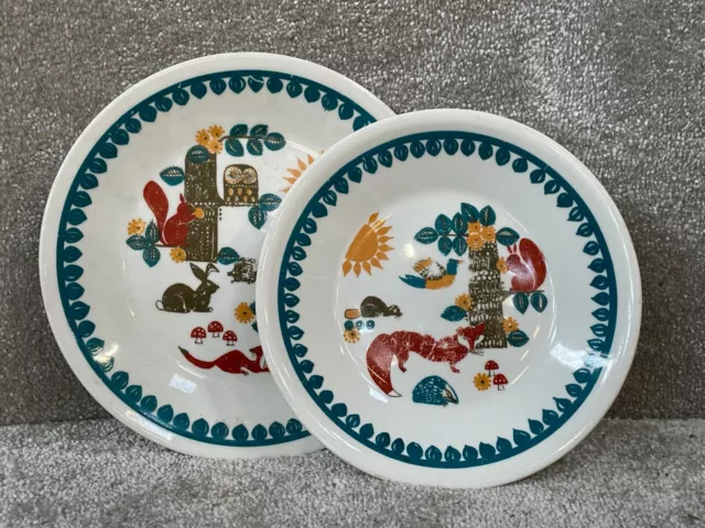 Pair Of Vintage Norwegian Collectors Plates Ff Figgjo Flint